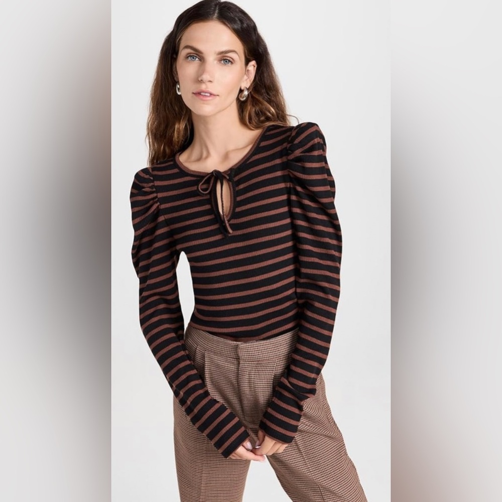 PAIGE‎ Women’s Lorna Top - Long Sleeve Stripe - Large